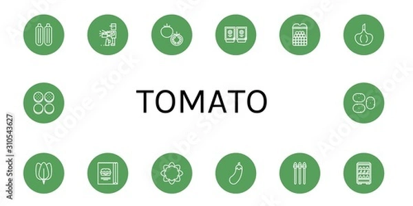 Fototapeta tomato icon set