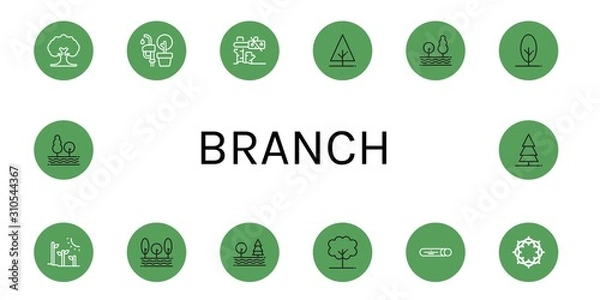Fototapeta Set of branch icons