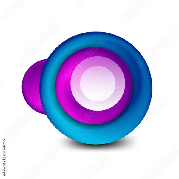 Obraz Vector swirl circle banner, 3d style abstract sphere or round shape icon or background templates. Vector Illustration For Wallpaper, Banner, Background, Card, Book Illustration, landing page