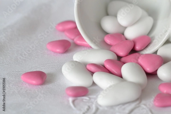 Obraz dragées roses et blanches