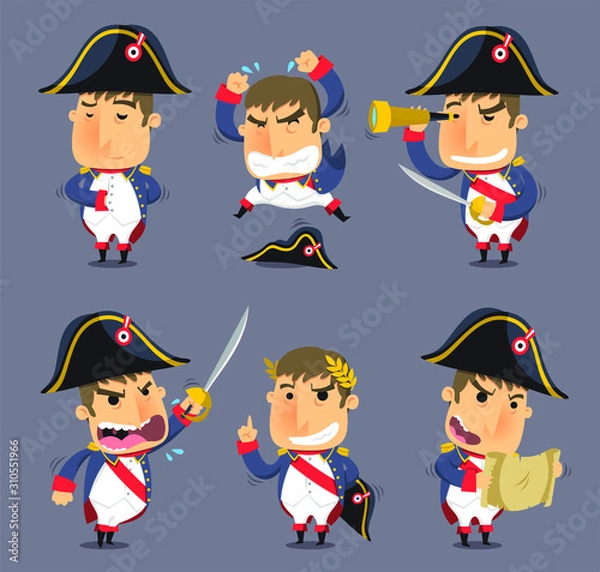 Obraz napoleon cartoon set