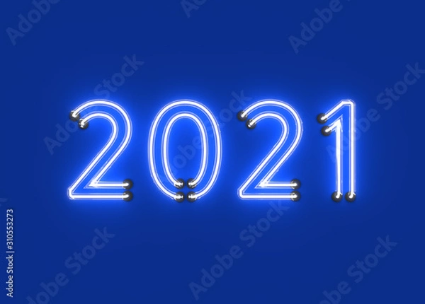 Fototapeta New Year 2021 Creative Design Concept - 3D Rendered Image	