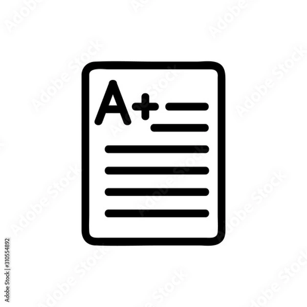 Fototapeta Test results icon vector. A thin line sign. Isolated contour symbol illustration