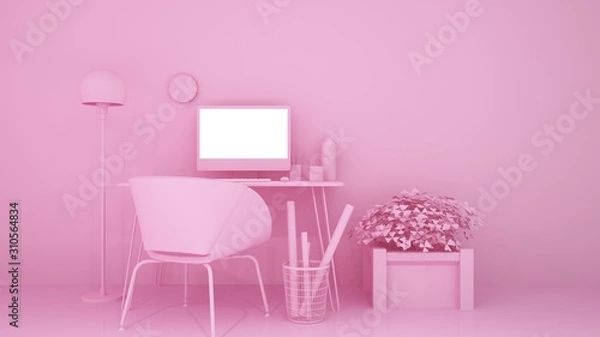Fototapeta Studio workshop art 3D Rendering - Room color 