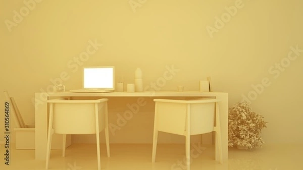 Fototapeta Studio workshop art color 3D Rendering - minimal space 	
