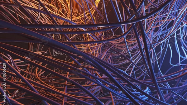 Obraz Abstract 3D Cables Sci Fi lines