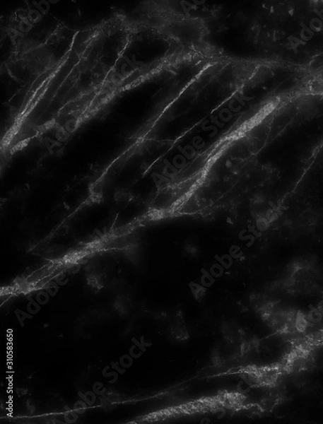 Fototapeta Black marble natural pattern for background, abstract black and white