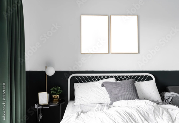Fototapeta Stylish bedroom corner in scandinavian style with well decoration with sofa / decoration idea / interior design / stylish decor