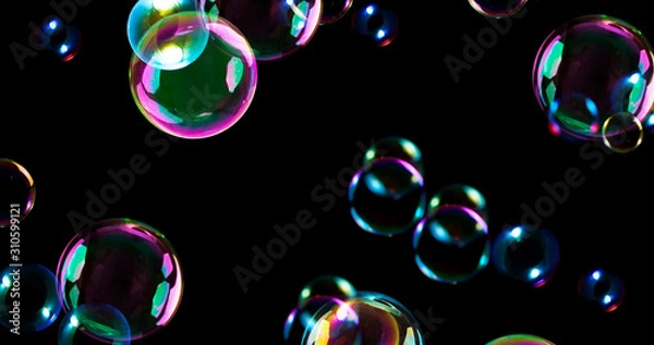 Fototapeta Soap bubble with black background