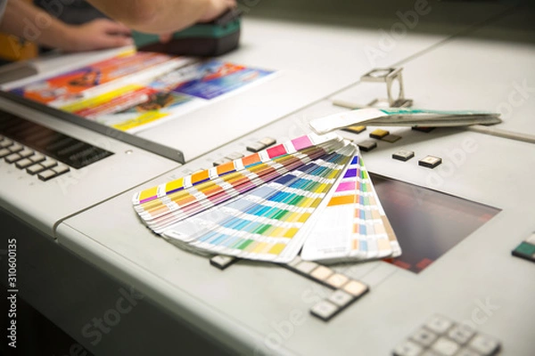 Obraz Offset printing machine and cutting machione for typography