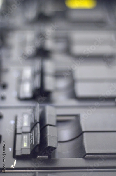 Fototapeta rackmount server harddrives close up