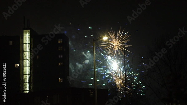 Obraz fireworks over city