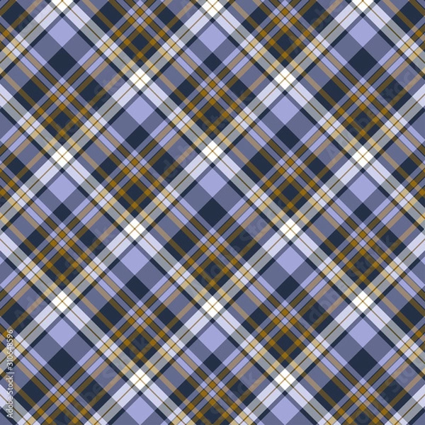 Obraz Tartan plaid purple and yellow seamless checkered vector pattern.