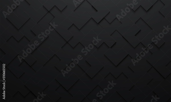 Obraz abstract 3d texture vector black square pattern background,grunge surface-illustration wallpaper