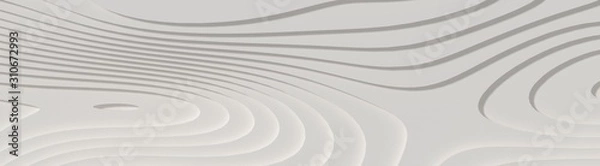 Fototapeta 3D Landscape Paper Cut style, Curved shapes with gradients, abstract geometric lines pattern background art illustration for cover design, book , poster, cd cover, flyer, advertising