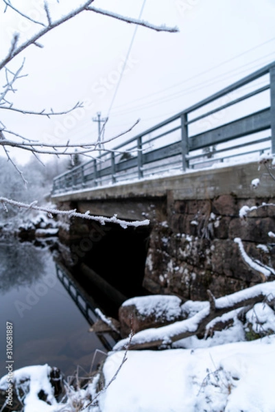 Obraz bridge over river in winter