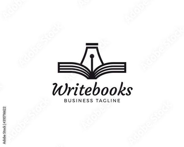 Obraz Write book logo design