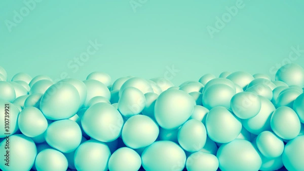 Fototapeta Beautiful background with beads, particles and simulation. 3d illustration, 3d rendering.
