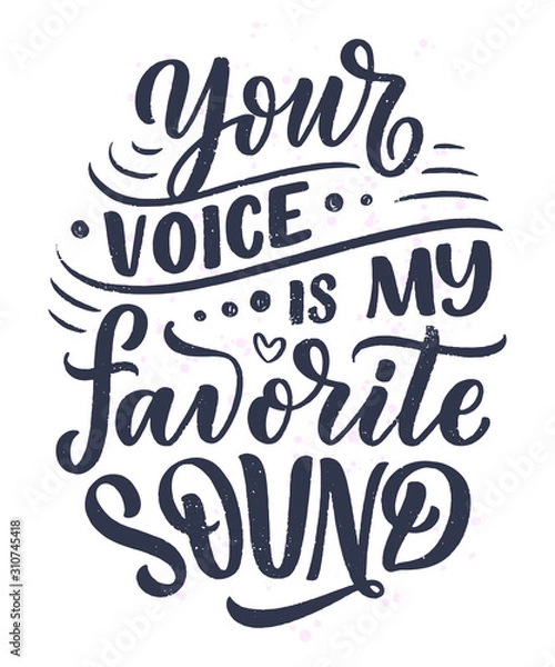 Fototapeta Card with slogan about love in beautiful style. Vector abstract lettering composition. Trendy graphic design for print. Motivation poster. Calligraphy text for Valentine's Day.
