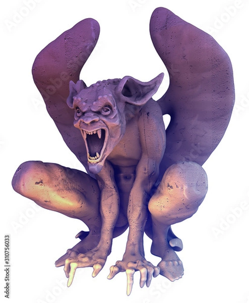 Obraz gargoyle sits and growls viciously 3D render