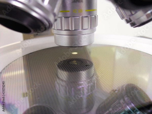 Obraz Silicone wafer under the microscope