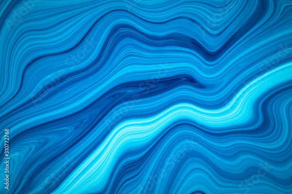 Fototapeta Marble ink colorful. Blue marble pattern texture abstract background. can be used for background or wallpaper