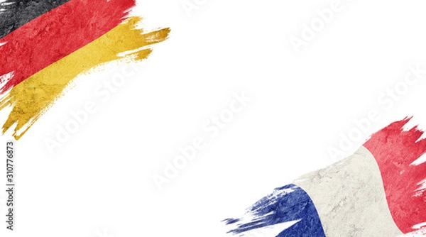 Obraz Flags of Germany and France on White Background