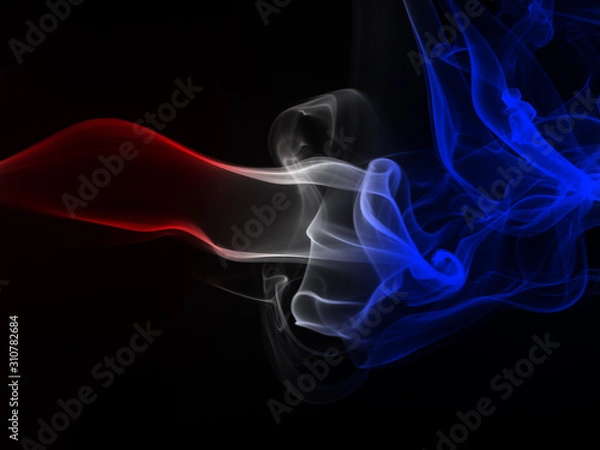 Fototapeta fire of colorful smoke abstract on black background for design