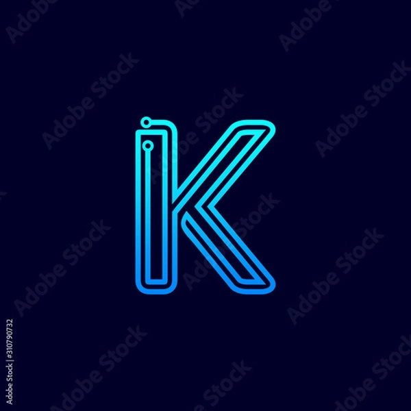 Fototapeta Letter K Modern Technology Logo Design Vector