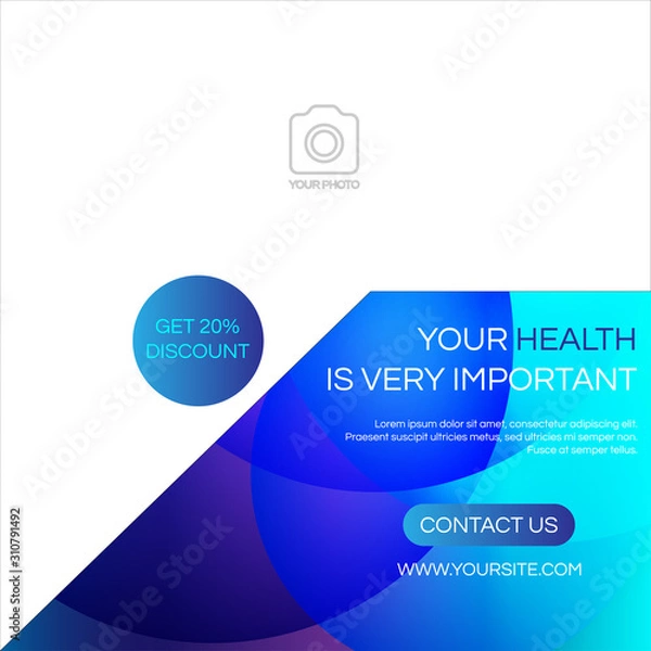 Obraz health and medical social media post template for promotion. Editable photo frames, stories, backgrounds, banners
