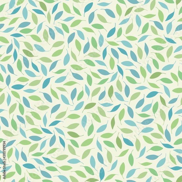 Obraz Vector spring leaves seamless repeat pattern background.