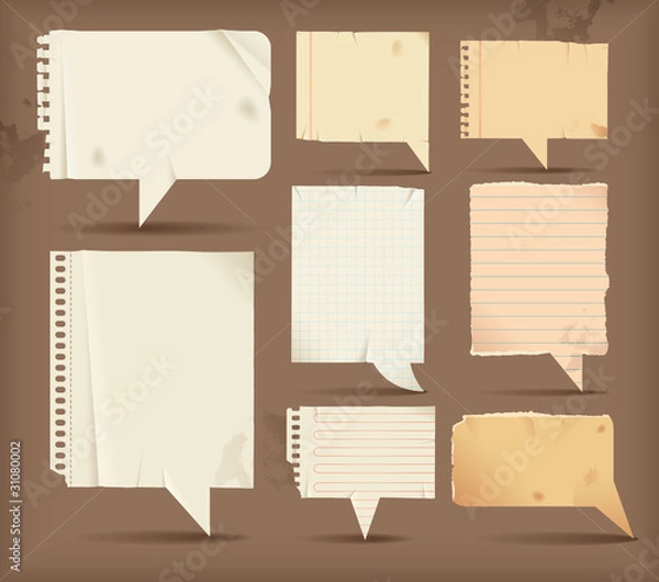 Fototapeta Paper speech bubbles - rectangular