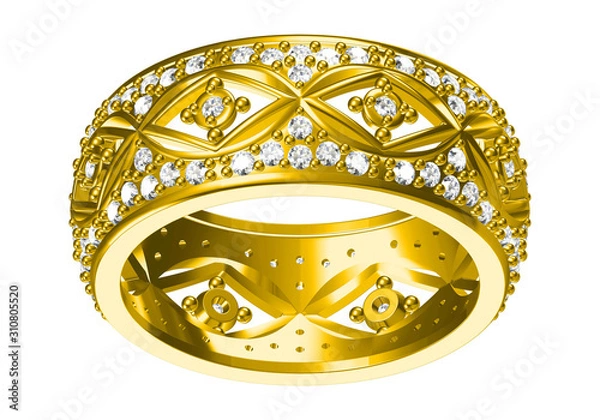 Fototapeta Ring on white background .3D rendering