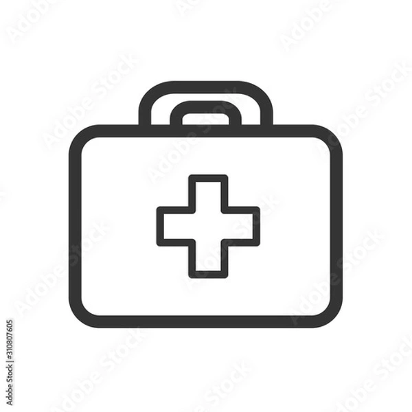 Obraz First aid Icon in trendy flat style isolated on grey background. Medical symbol for your web site design, logo, app, UI. Vector illustration, EPS10