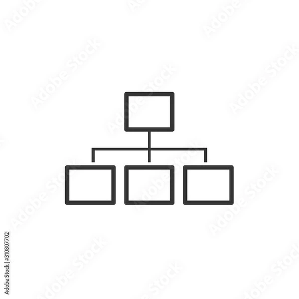 Obraz Simple hierarchy line icon. Stroke pictogram. Vector illustration isolated on a white background. Premium quality symbol. Vector sign for mobile app and web sites.