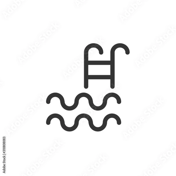 Obraz Pool flat icon. Single high quality outline symbol of water for web design or mobile app. Thin line signs of swimming for design logo, visit card, etc