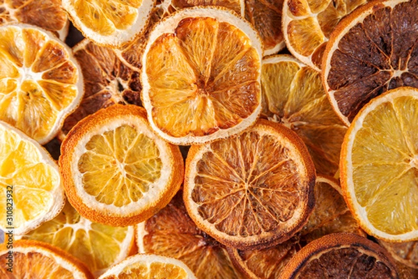 Obraz dried orange slices background