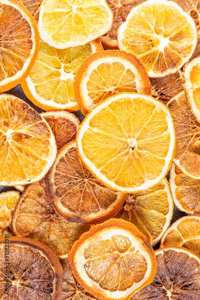 Obraz dried orange slices background