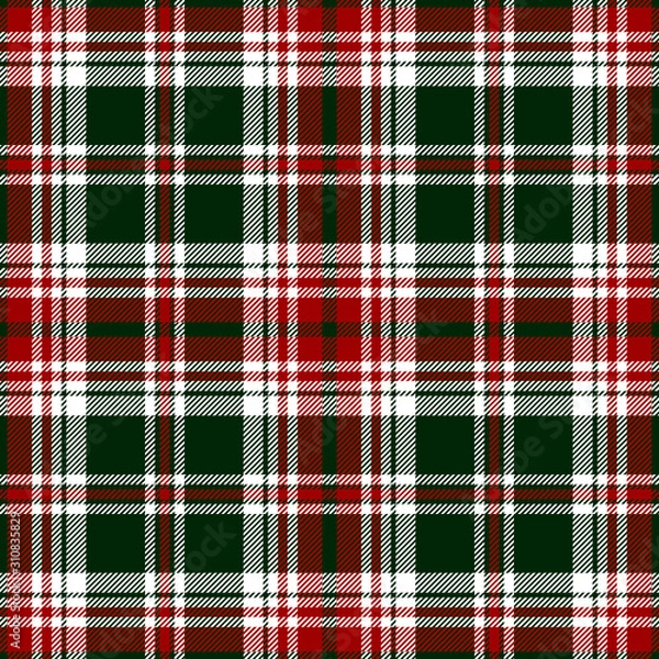 Fototapeta Christmas festive tartan plaid. Decorative textile pattern.