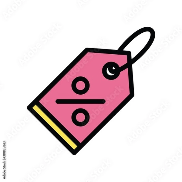 Fototapeta finance banking and money related percentage tag vector in editable stroke