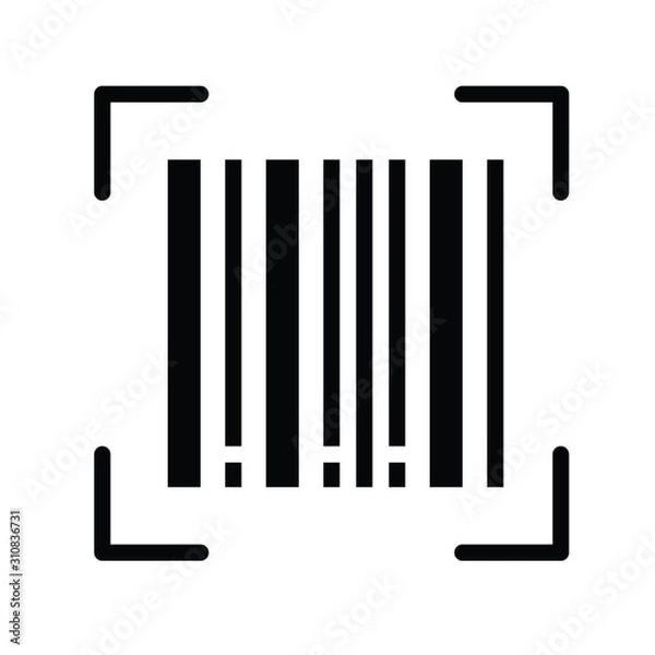 Fototapeta finance banking and money related scan tag vector in solid style