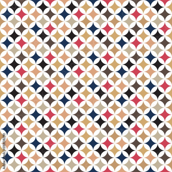 Fototapeta Pastel color Japanese geometric diamond decorative pattern. 