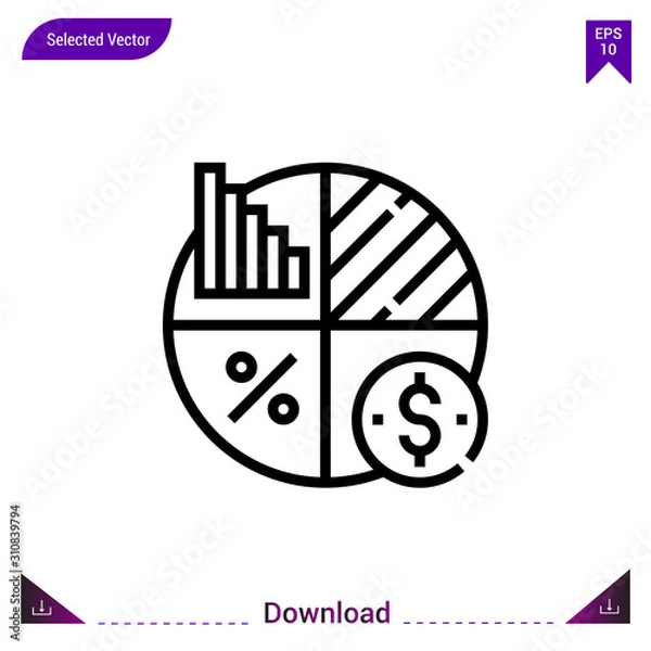 Fototapeta investment  icon vector . Best modern, simple, isolated, application ,passive-incomes icons, logo, flat icon for website design or mobile applications, UI / UX design vector format