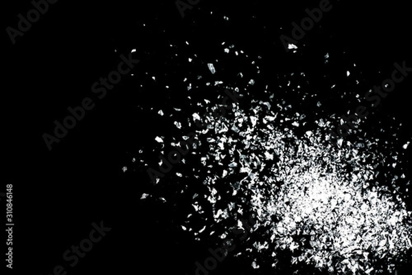 Obraz Snow overlay background isolated on black. Winter concept.