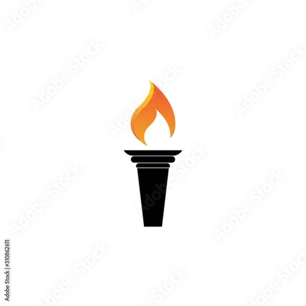 Fototapeta Torch vector icon illustration design template