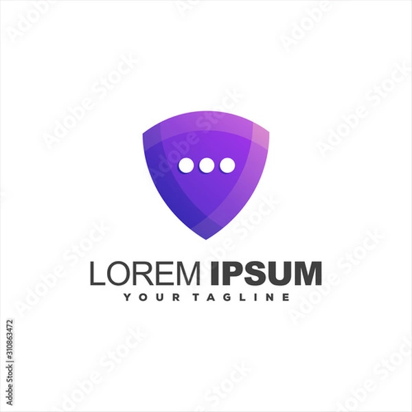 Obraz awesome shield chat logo design