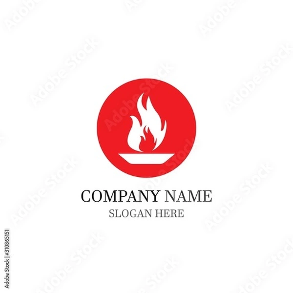 Fototapeta Torch vector icon illustration design template