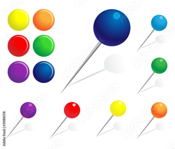 Fototapeta Set of pins and buttons