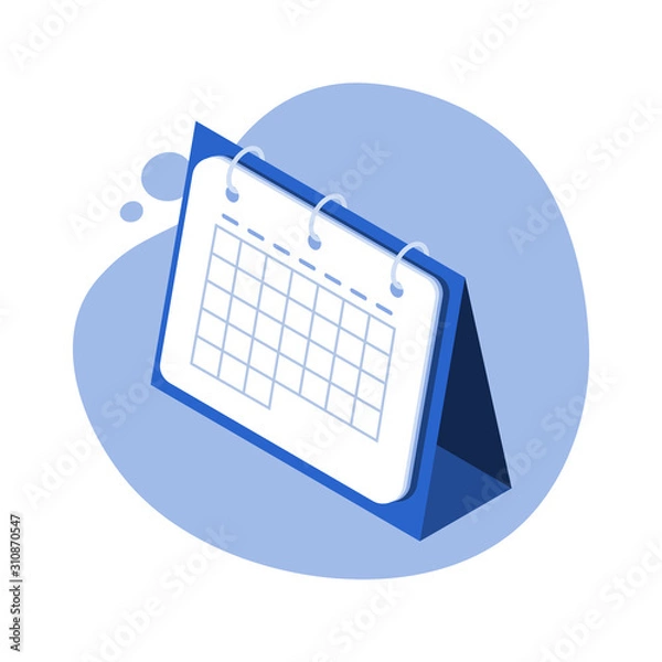 Fototapeta Ilustracja wektorowa izometryczny kalendarza