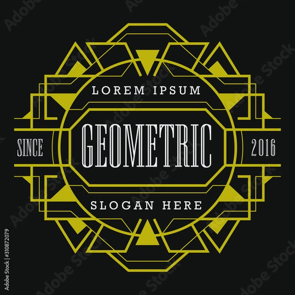 Obraz Elegant Art Deco Decorative Badge Geometric Graphic Element